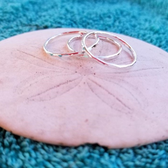 Textured Stackable Rings - Picture 2 of 4